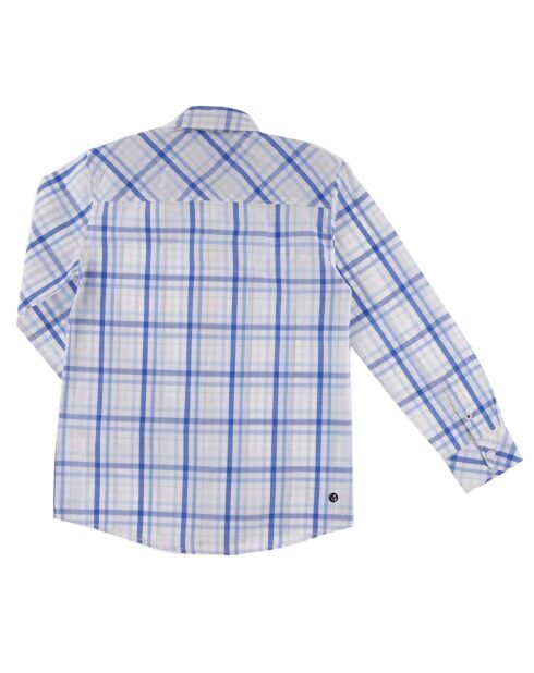 Chemise en Popeline de Coton Nicolas à carreaux bleu/blanc